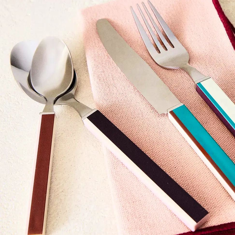 4-Piece Cutlery Set With Striped Handle X Collagerie £23.99