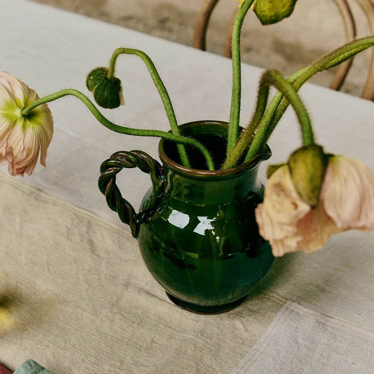 Poterie Barbotine Twisted Handled Pitcher £50
