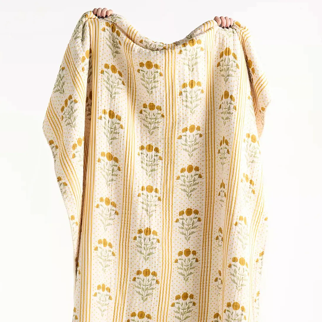 Mira Cotton Sherpa Floral Printed Throw Blanket £98