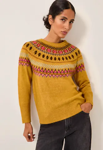 Monsoon - Fran Fair Isle Jumper Yellow, £69