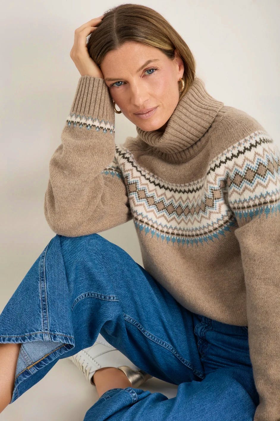 Wyse - Iris Fairisle Jumper - Oat Melange, £295 A luxurious take on the classic Fair Isle jumper, this Wyse jumper features delicate patterns and a soft wool blend. Its neutral tones make it versatile for all kinds of outfits.