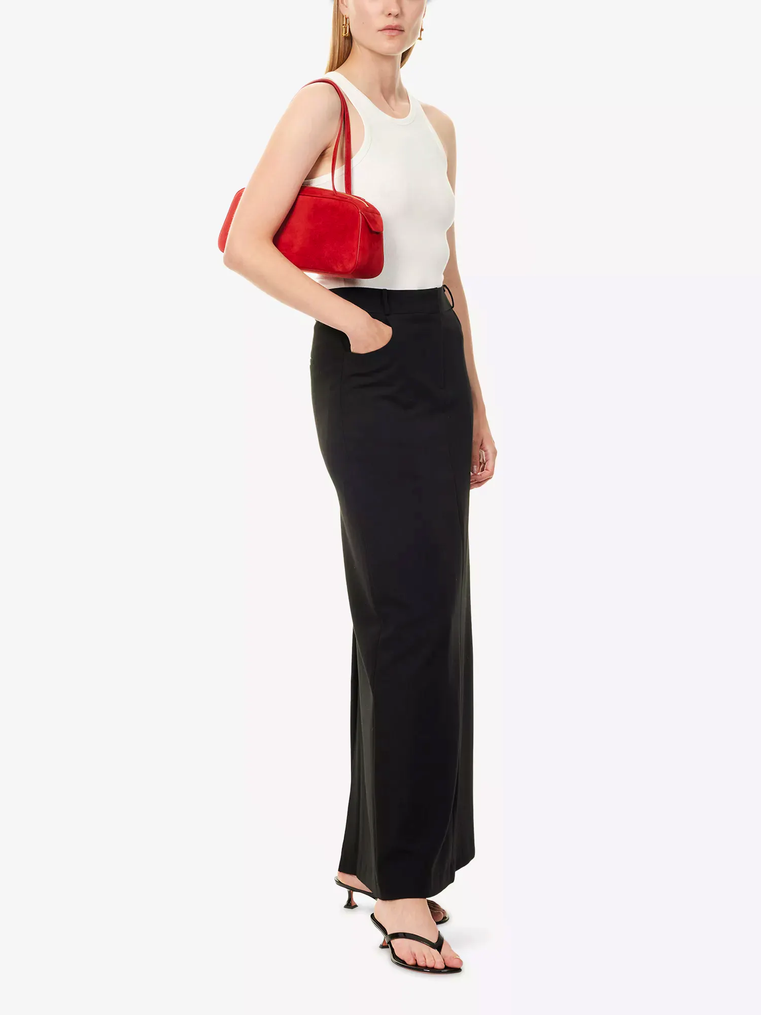 The Frankie Shop Malvo Long Woven Pencil Skirt, £225