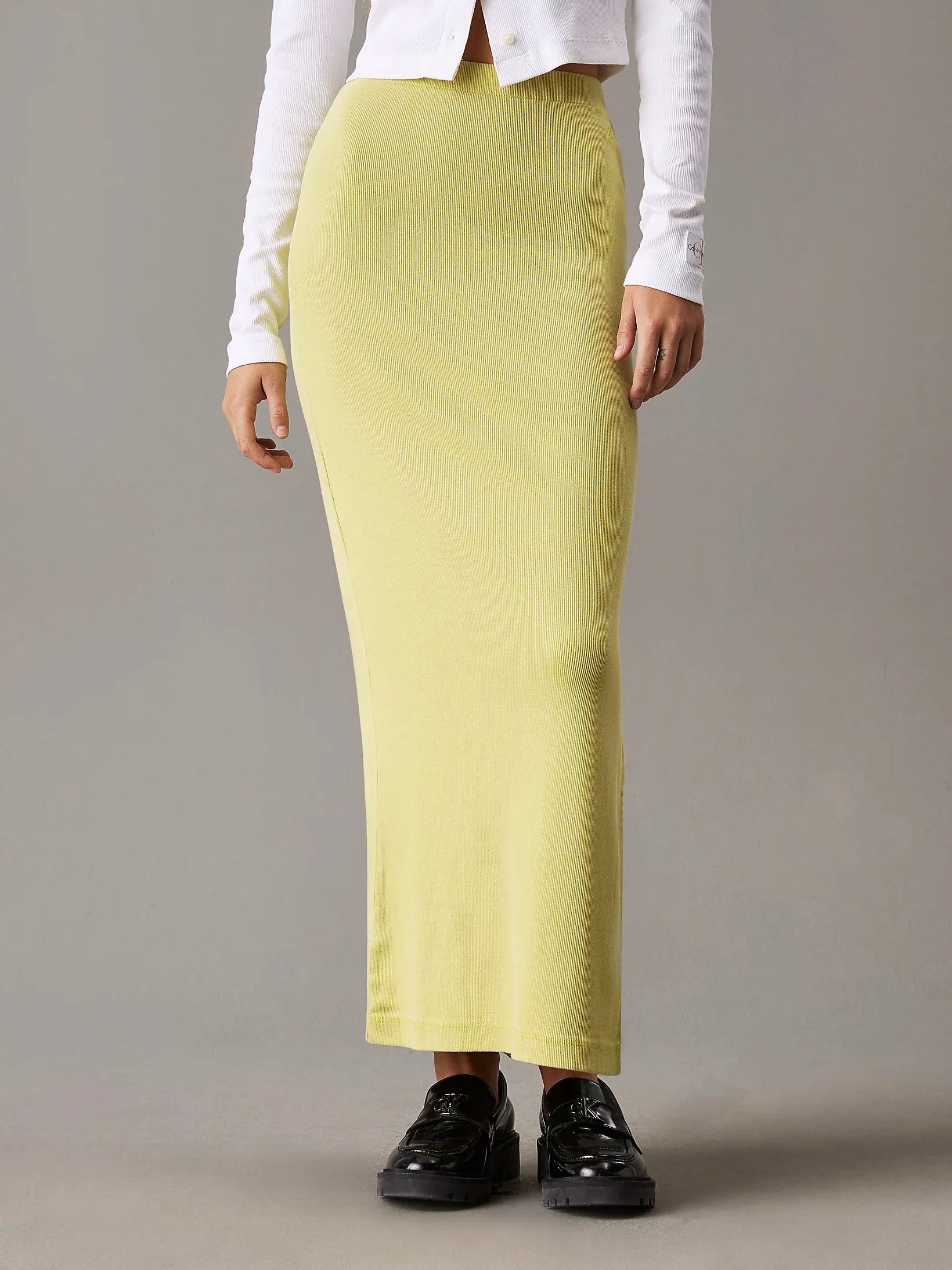 Calvin Klein Slim Ribbed Cotton Midi Skirt, £65