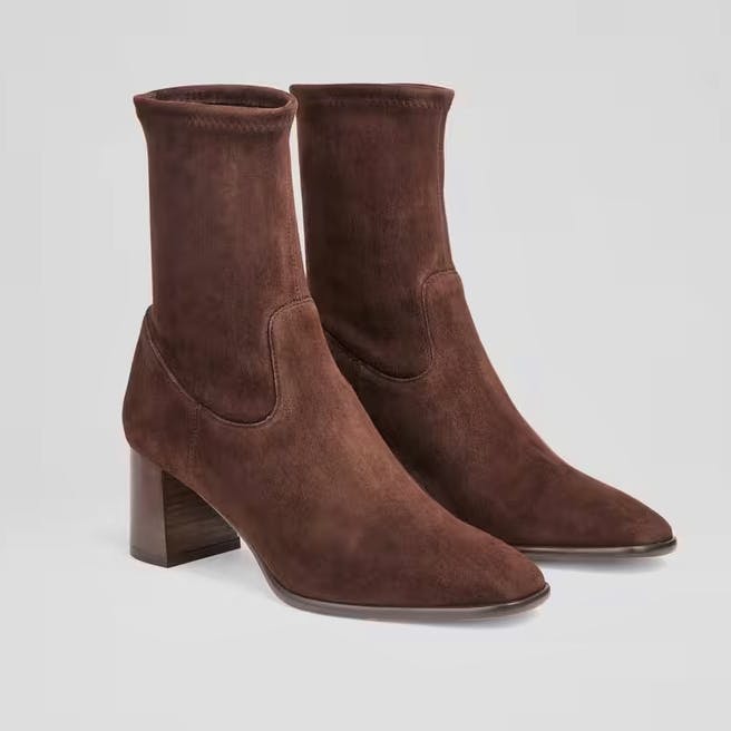 LK Bennett Harp Black Leather Ankle Boots, £319