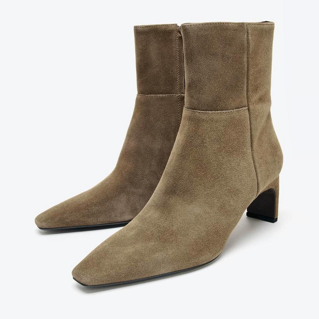 Zara Split Suede Ankle Boots, £69.99