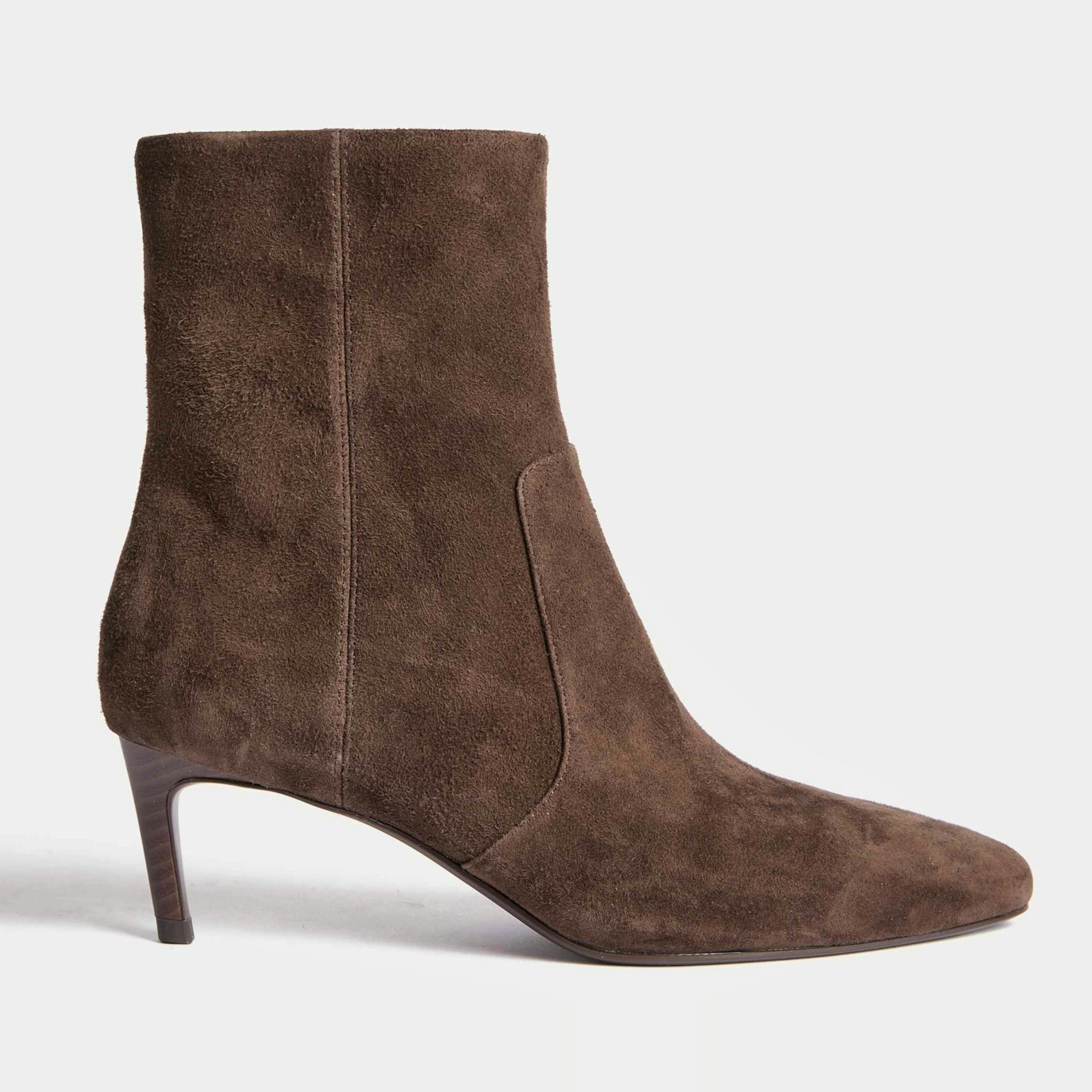 M&S Suede Kitten Heel Pointed Ankle Boot, £76