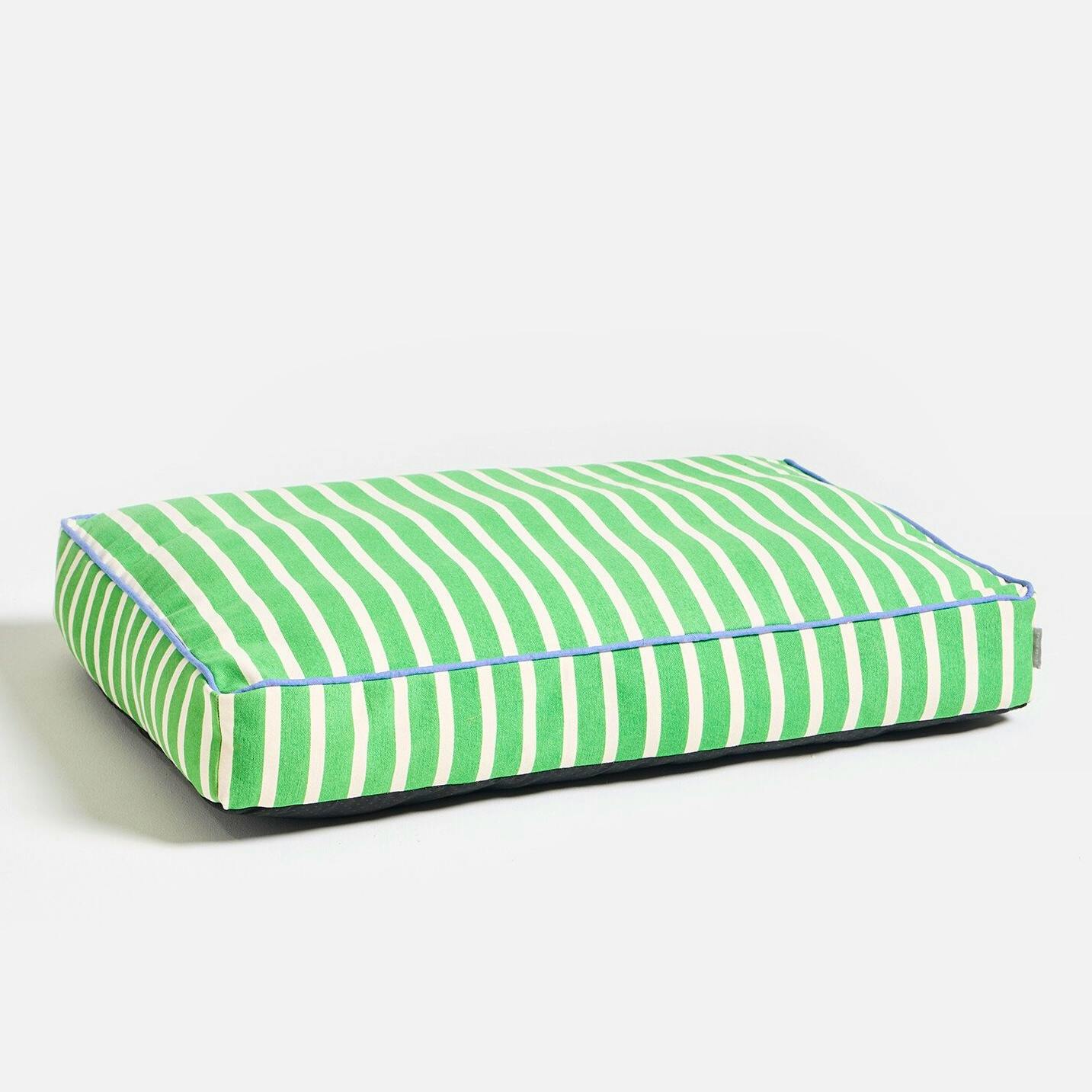 Oliver Bonas Large Green & White Stripe Pet Bed, £55