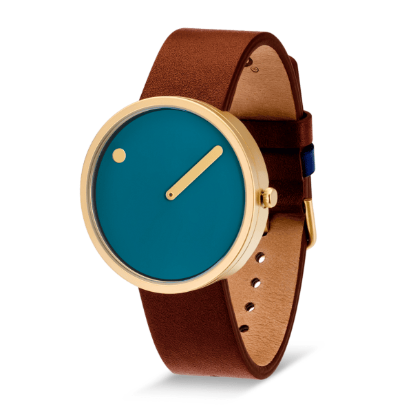 Picto Dusty Blue Dial / Chocolate Brown Leather Strap, £125
