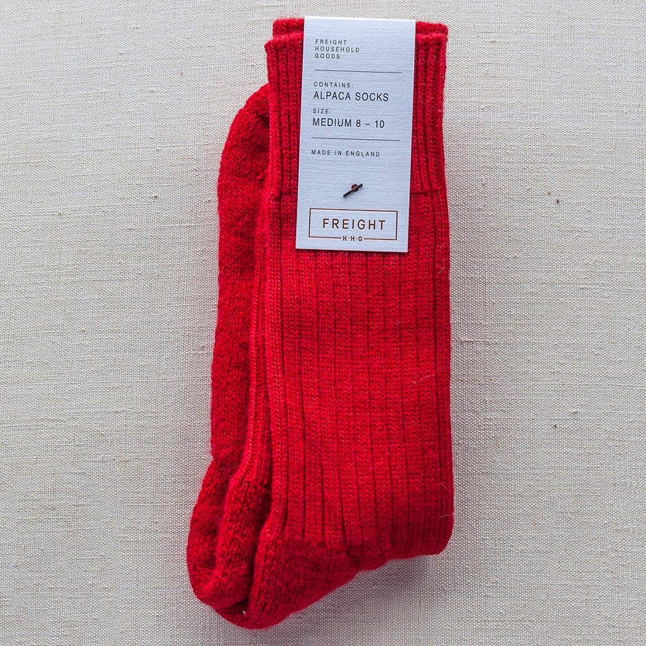 Freight HHG Alpaca Cushion Sole Socks – Red, £22.50