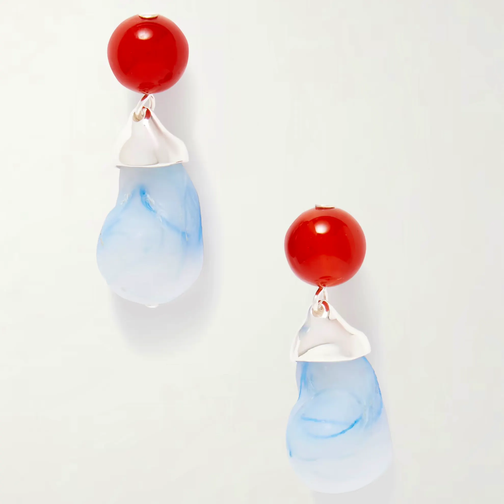 Completed Works Recycled Silver, Resin & Agate Earrings, £225