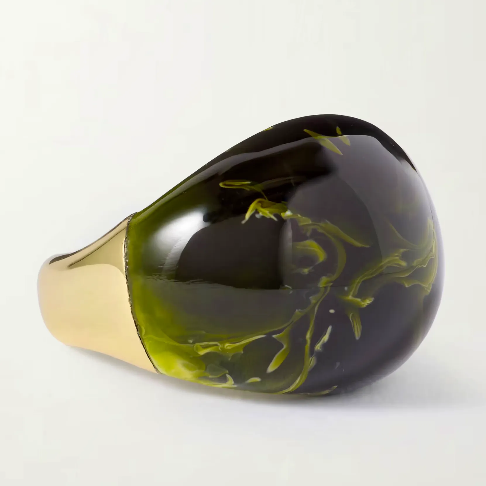 Dinosaur Designs Large Gold Tone And Resin Ring, £215