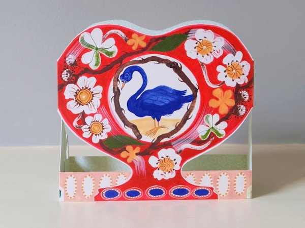 Die-Cut Paper Romantic Vase Greeting Card - Swan & Thorn
