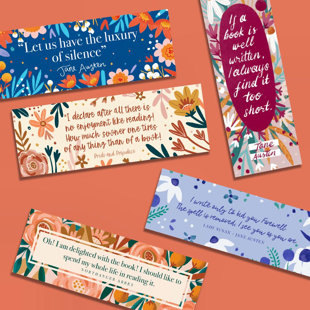 Bookishly Jane Austen Bookmark Set - Pack of Five, £5.50