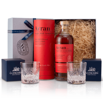 Arran Whisky Arran Single Malt Amarone Wine Finish with two Skye Glencairn Crystal Tumblers, £83.32