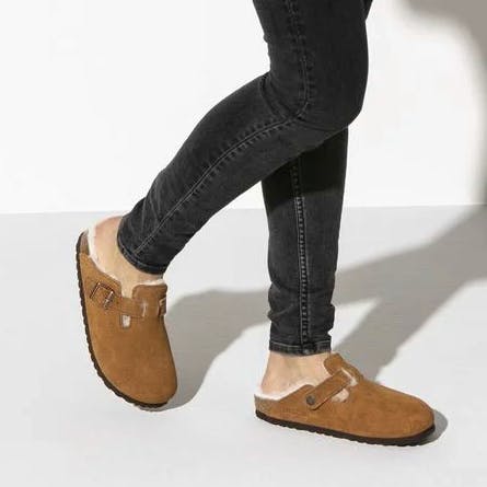 Birkenstock Boston Shearling, Suede Leather Shoes, £160