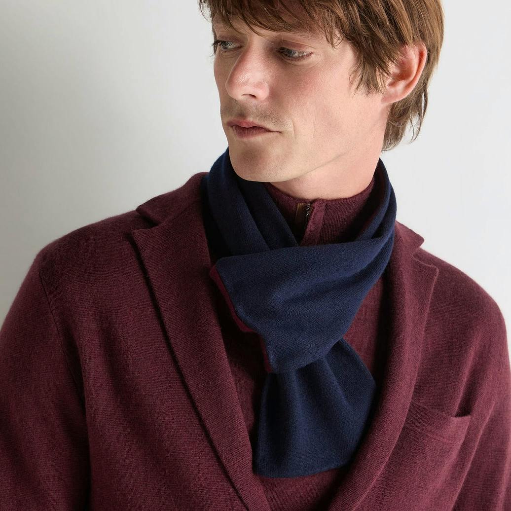 N Peal Men's Two Tone Small Cashmere Scarf, £125