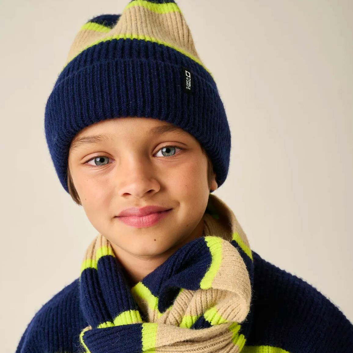 Tumble N Dry Striped Hat And Scarf Set, £26