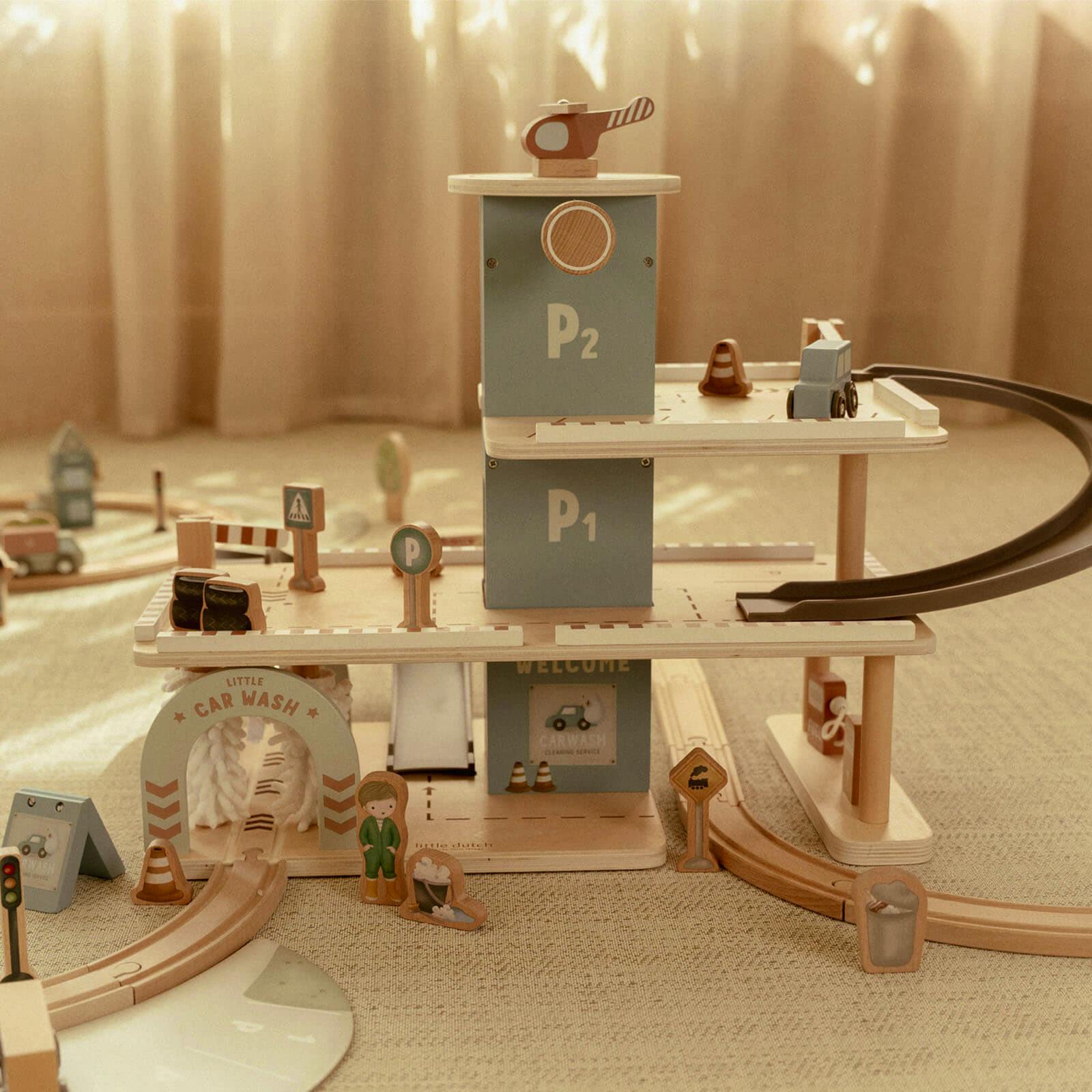 Little Dutch Wooden Parking Garage - 18 Pieces, £67.46