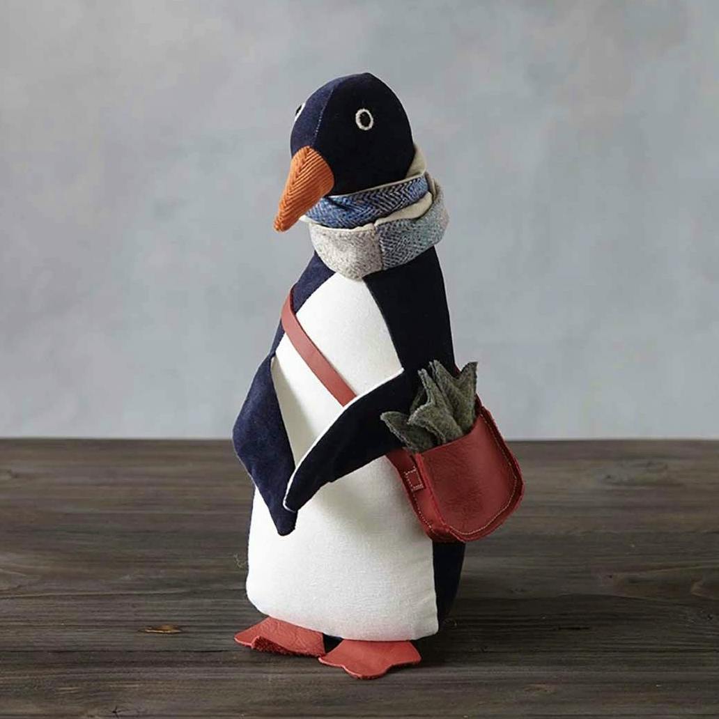 Treefall Handmade Velvet Toy Penguin And His Satchel Of Fish, £75