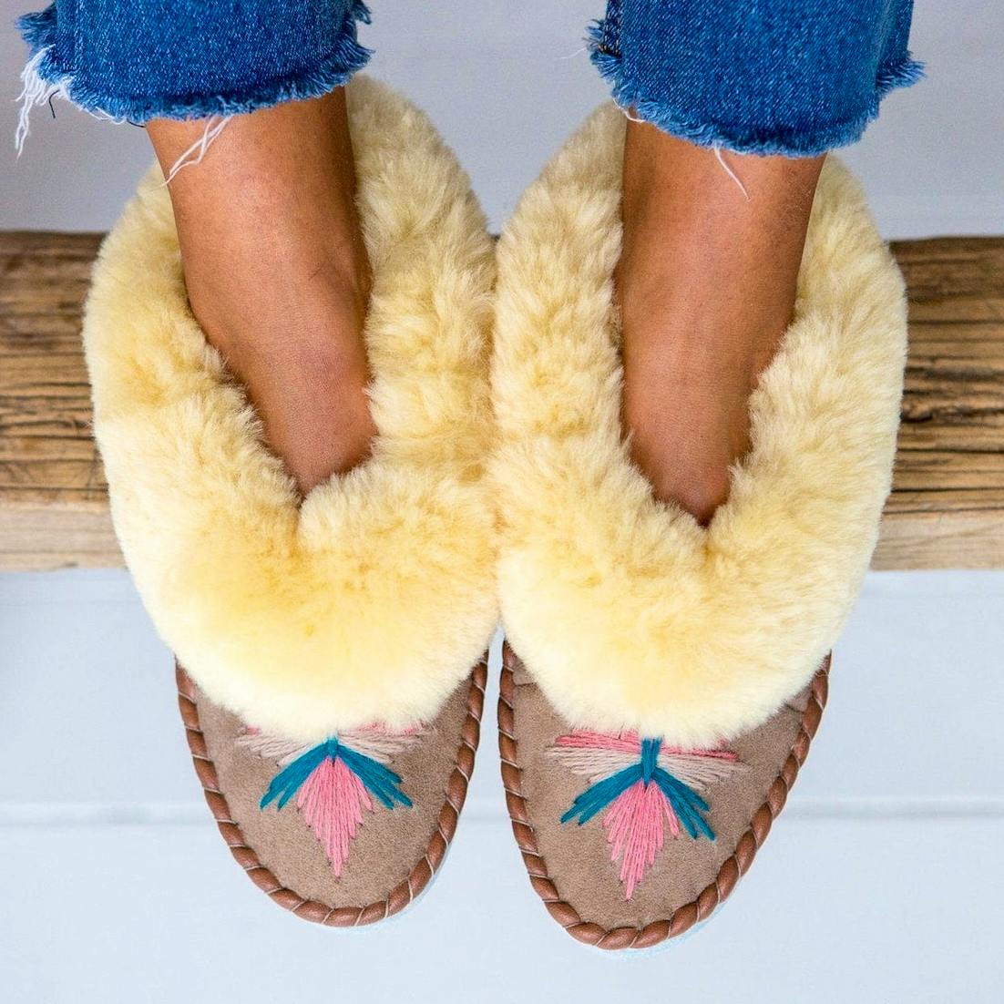 The Small Home Women’s Sheepskin Slippers, £68