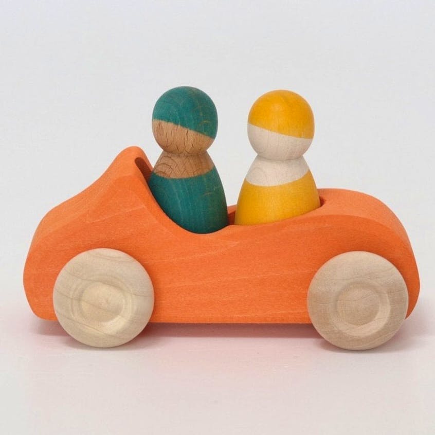 Grimms Large Convertible Wooden Car – Orange, £19.95