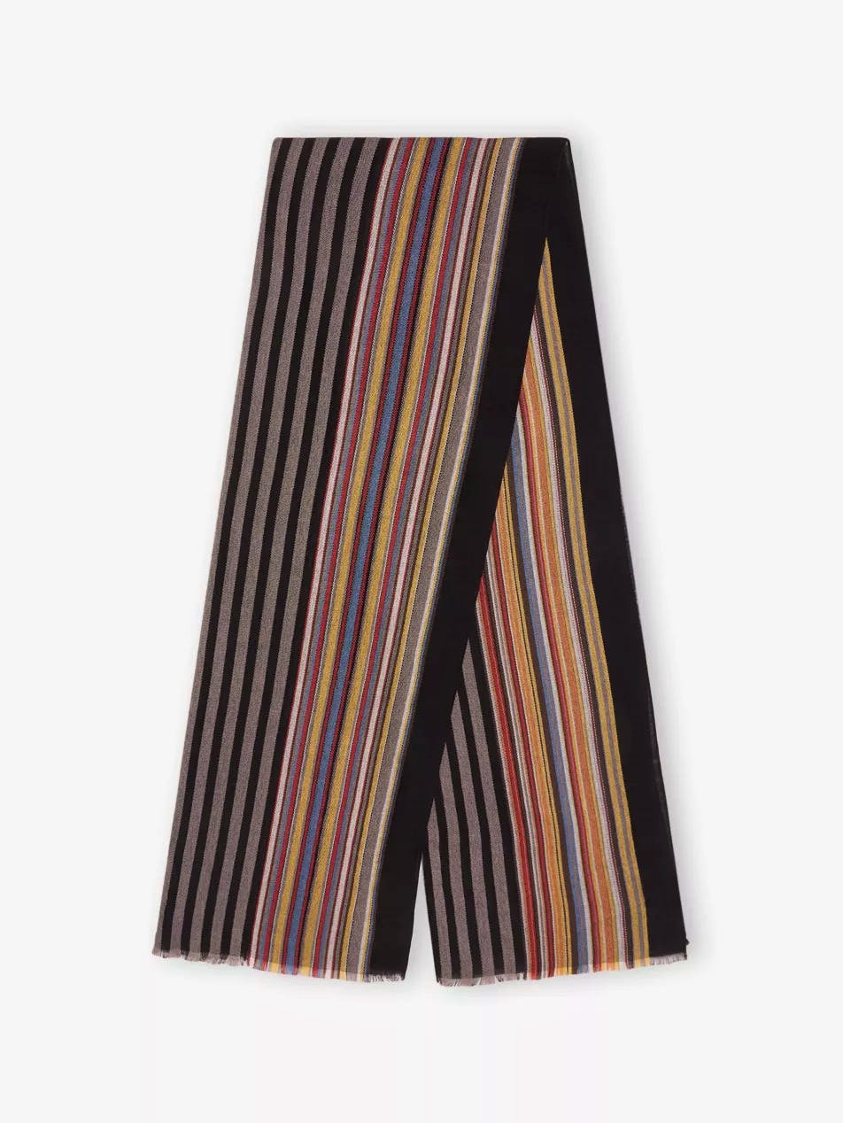 Paul Smith 'Signature Stripe' Viscose-Wool Edge Scarf, £130