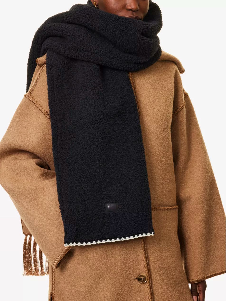 Ugg Uggfluff Scalloped-Trim Fleece Scarf, £65