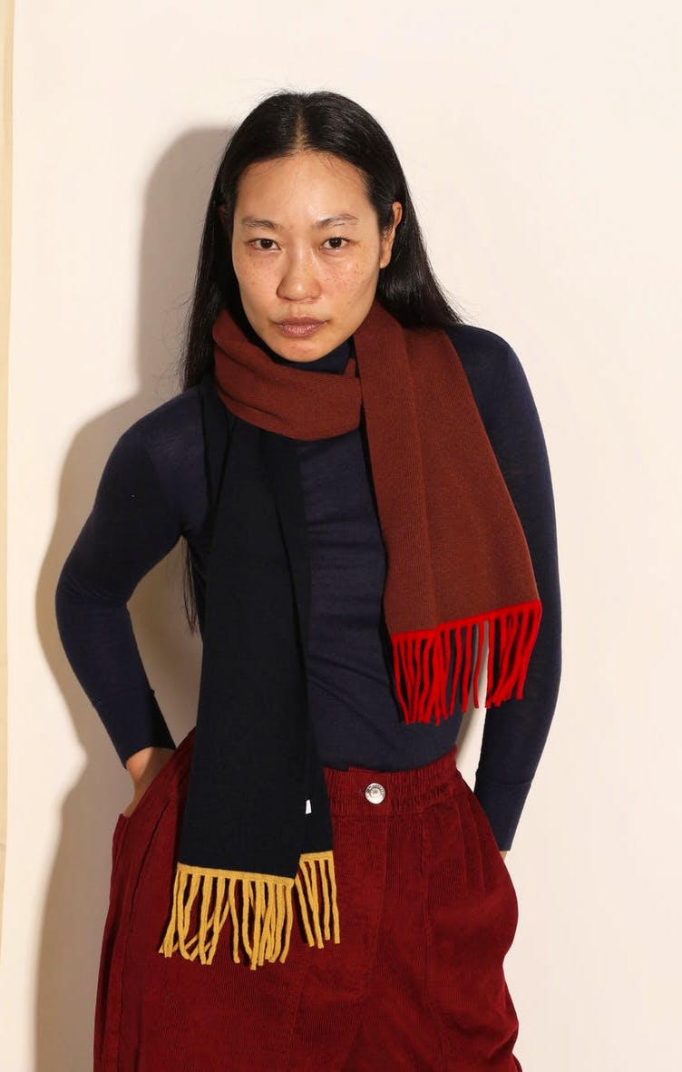 L.F.Markey Colourblock Tassel Scarf Fawn Multi, £60