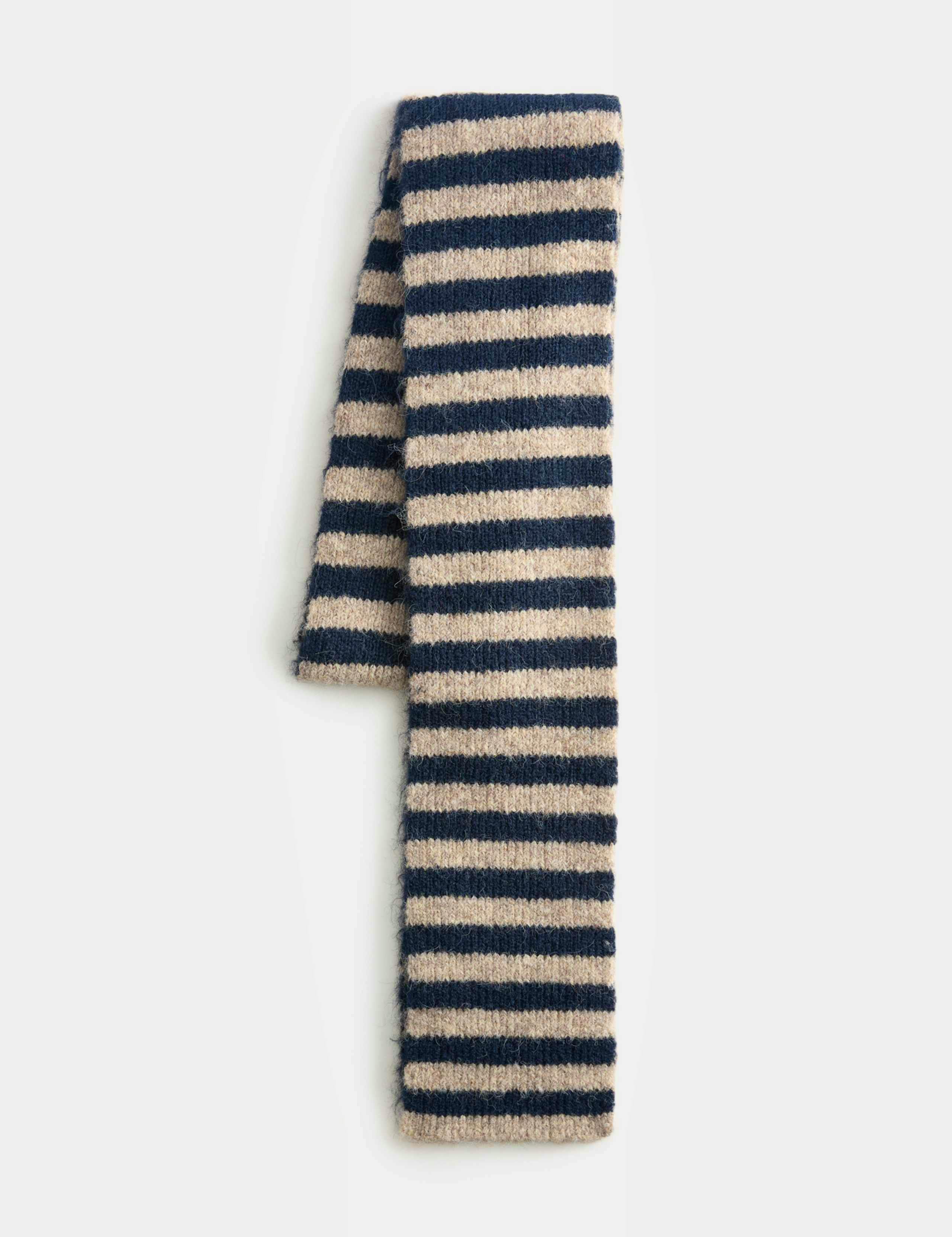 M&S Brushed Striped Skinny Scarf with Wool, £13