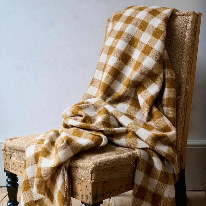 Freight Onion Skin and Cream Gingham Blanket, £115