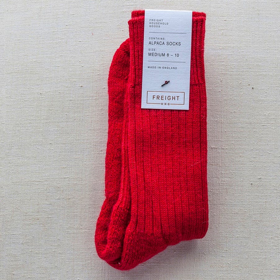 Freight Alpaca Cushion Sole Socks – Red, £22.50