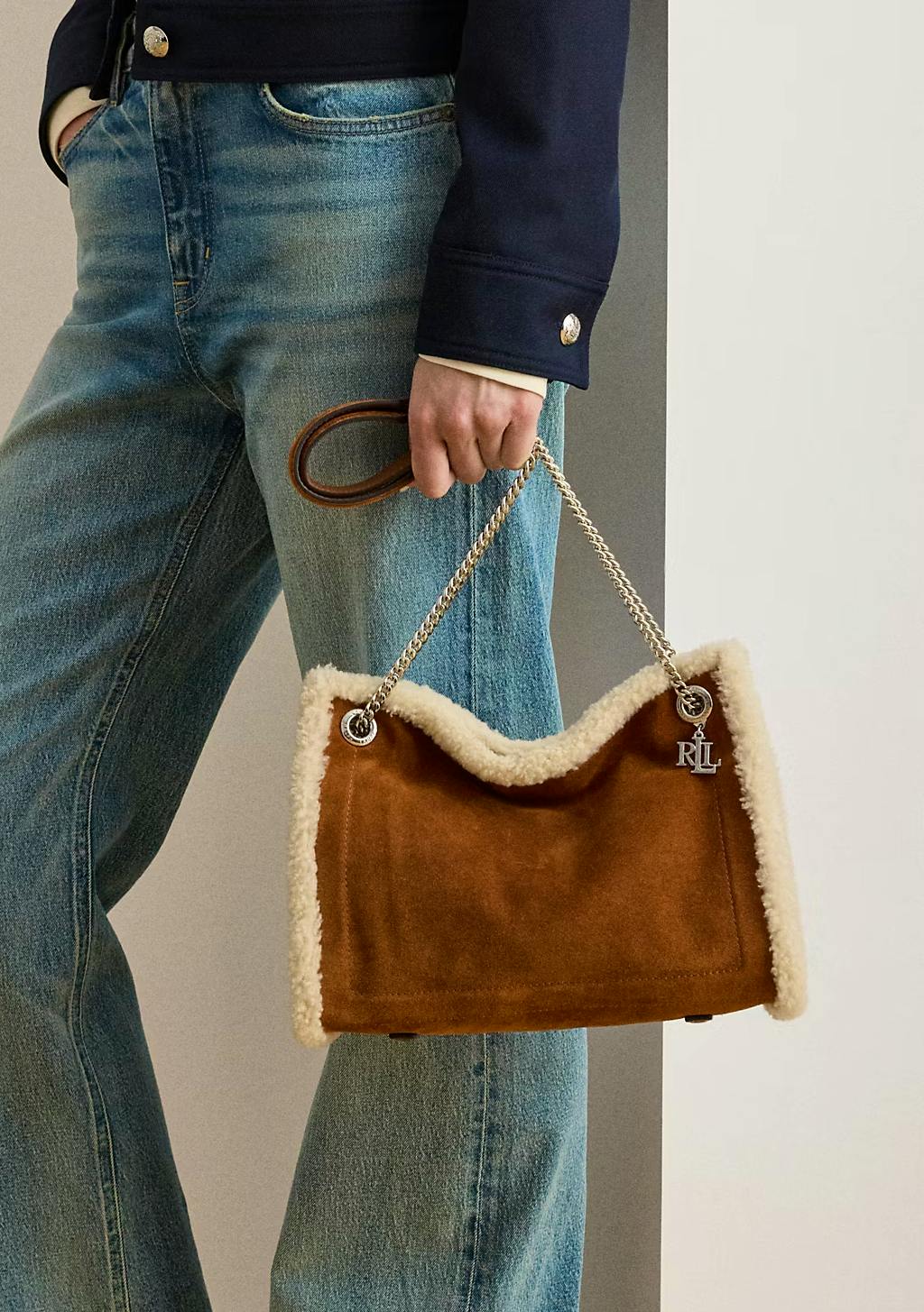 Ralph Lauren Shearling-Trim Medium Bradley Tote Bag, £369