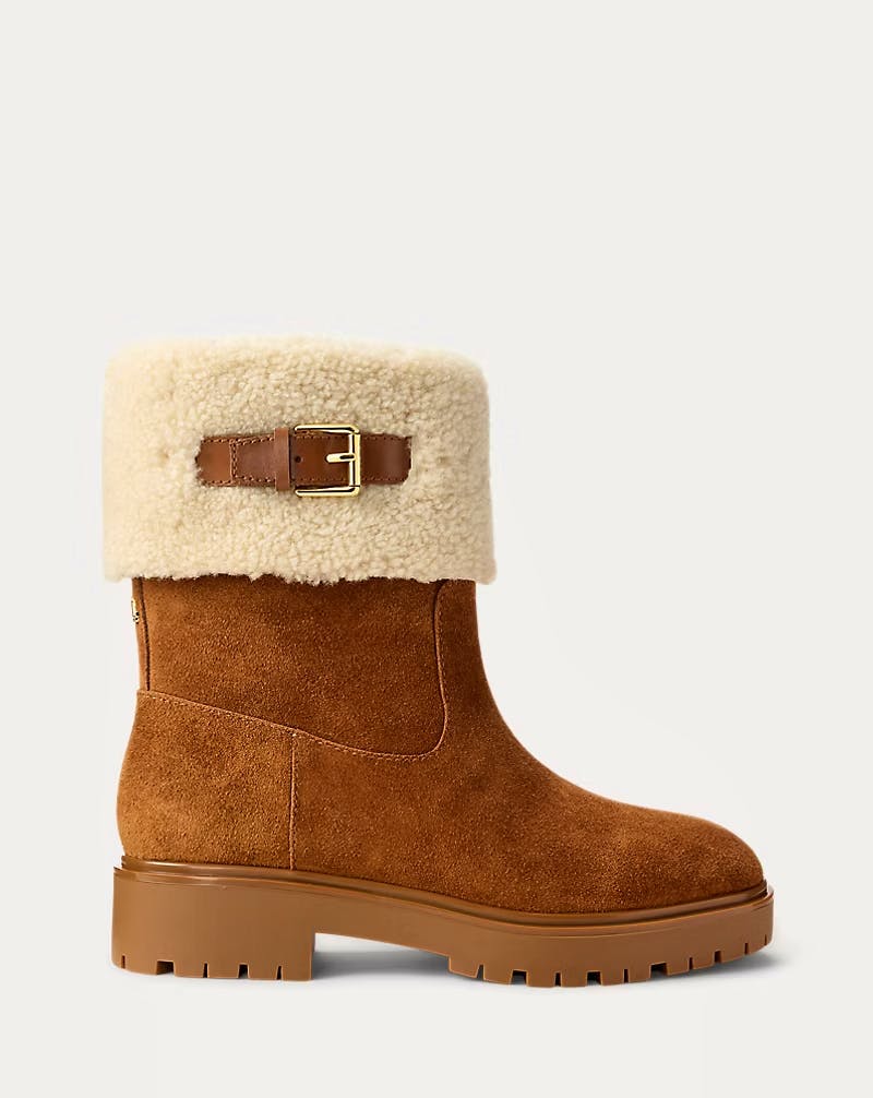 Ralph Lauren Allyson Shearling & Suede Lace-Up Bootie, £249