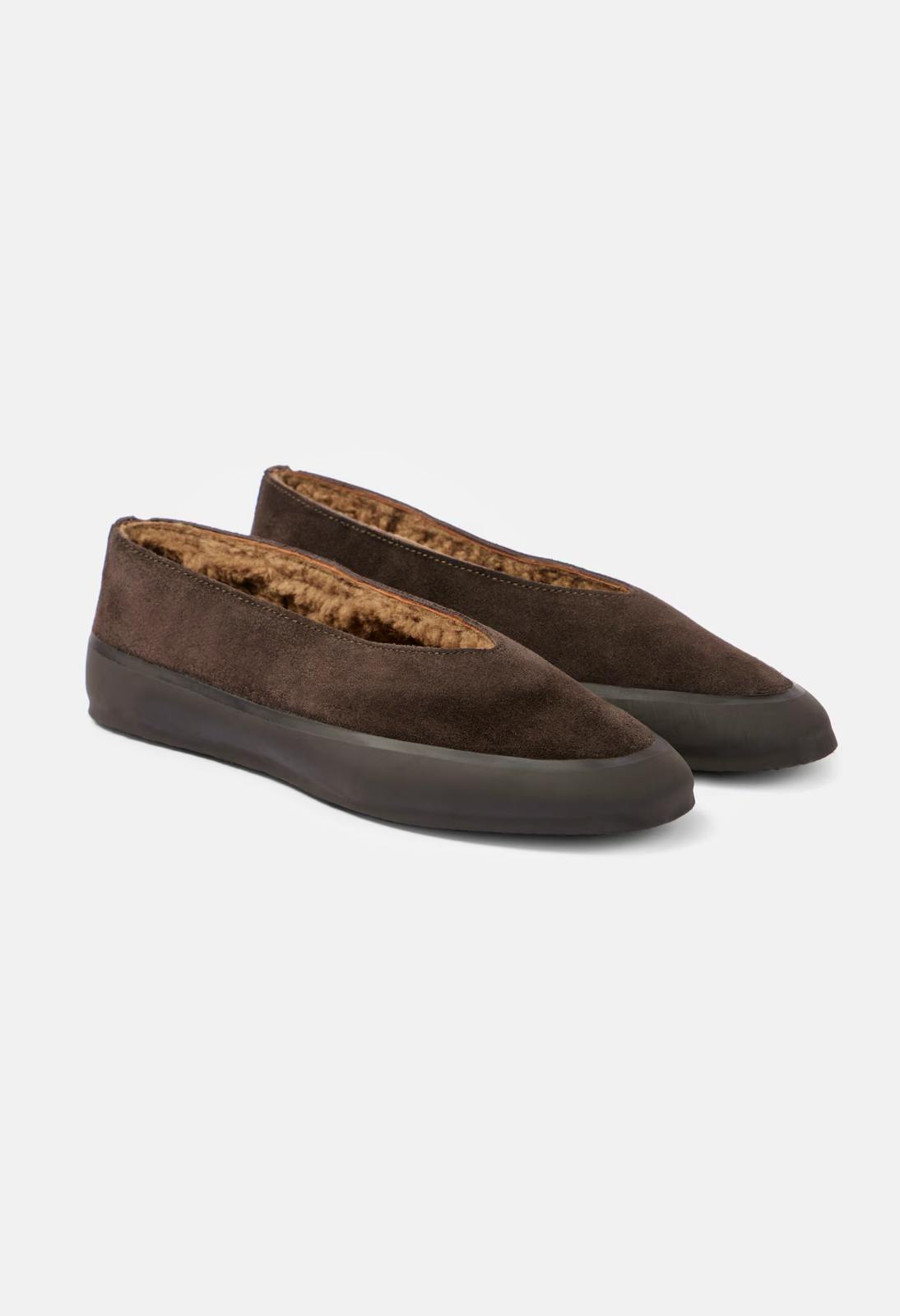 Le Monde Béryl Apres Ski Shearling-Lined Suede Ballet Flats, NOW £356