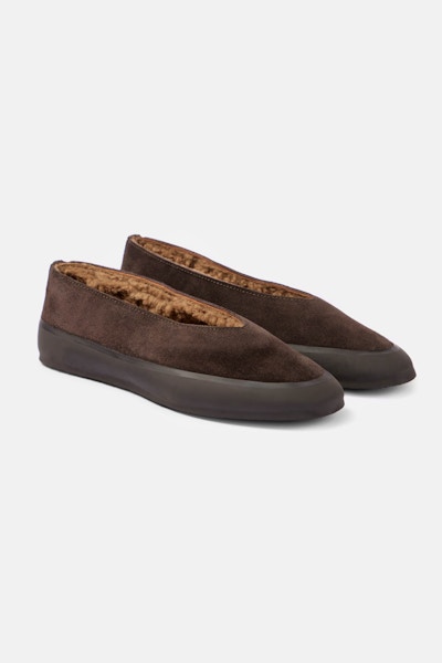 Le Monde Béryl Apres Ski Shearling-Lined Suede Ballet Flats, NOW £356