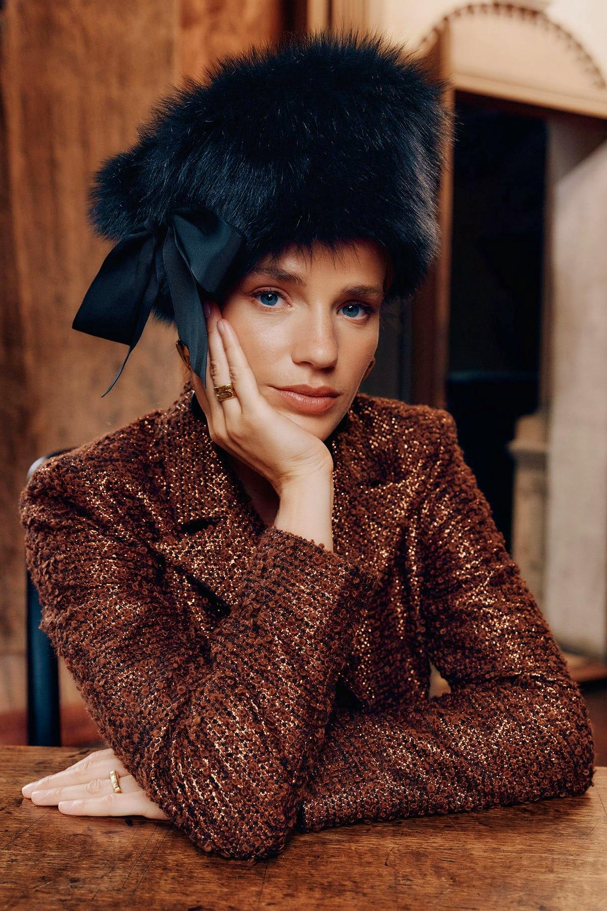 Lock & Co Portia Black Shearling Winter Hat, £625