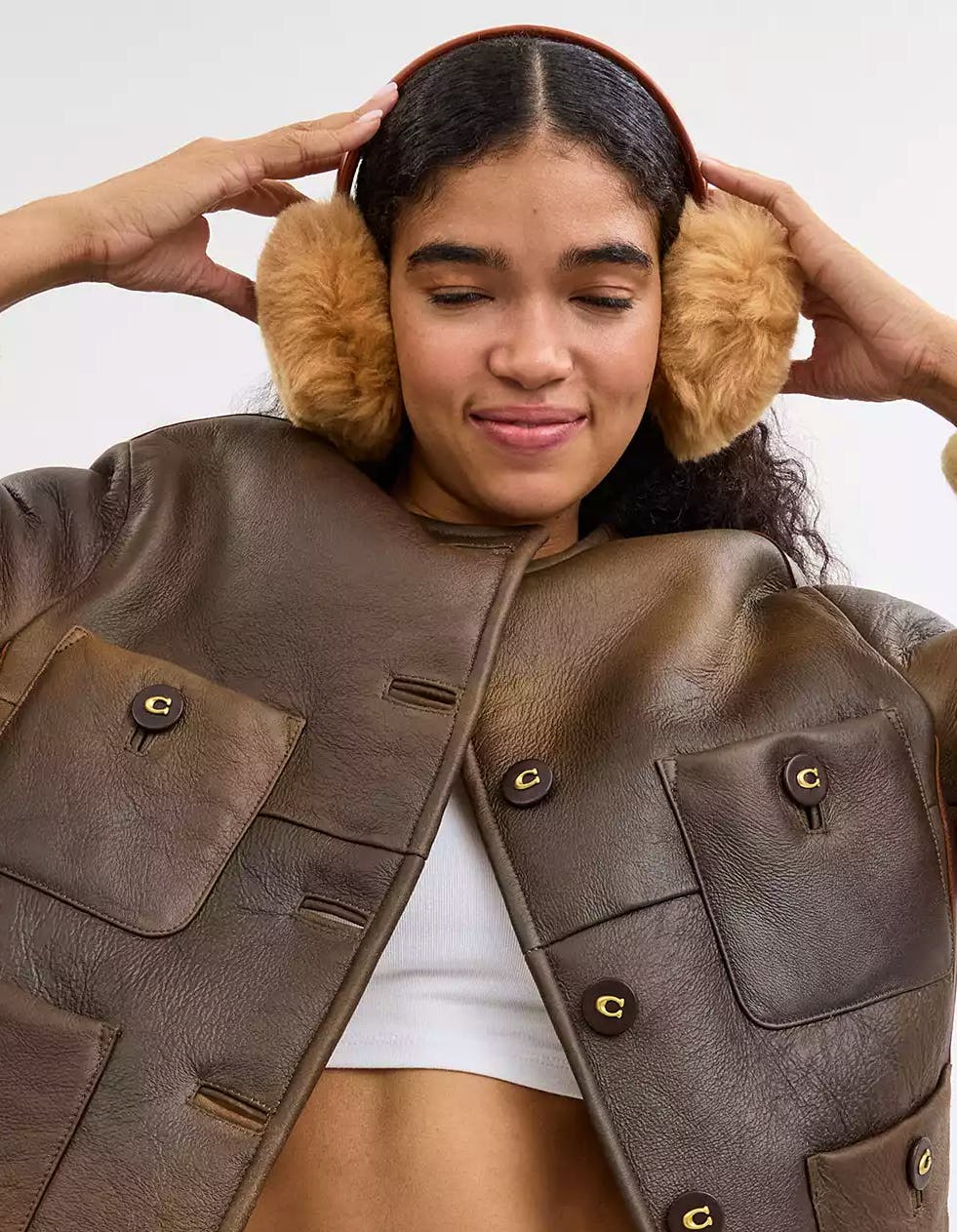 Coach Shearling Earmuffs, £150