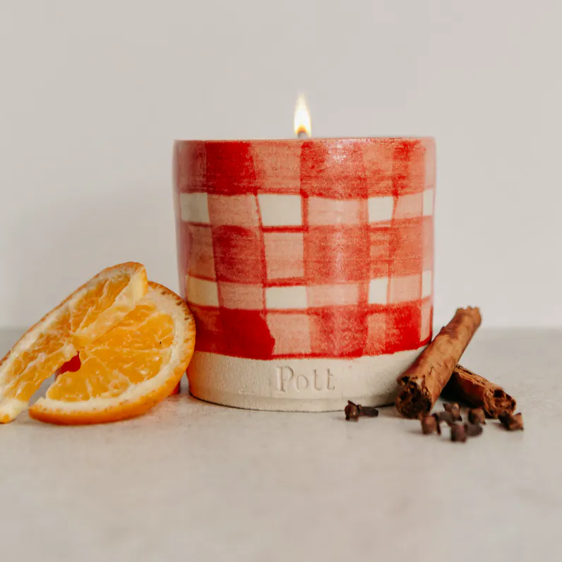 Pott Candles Gingham Refillable Candle, £59.50