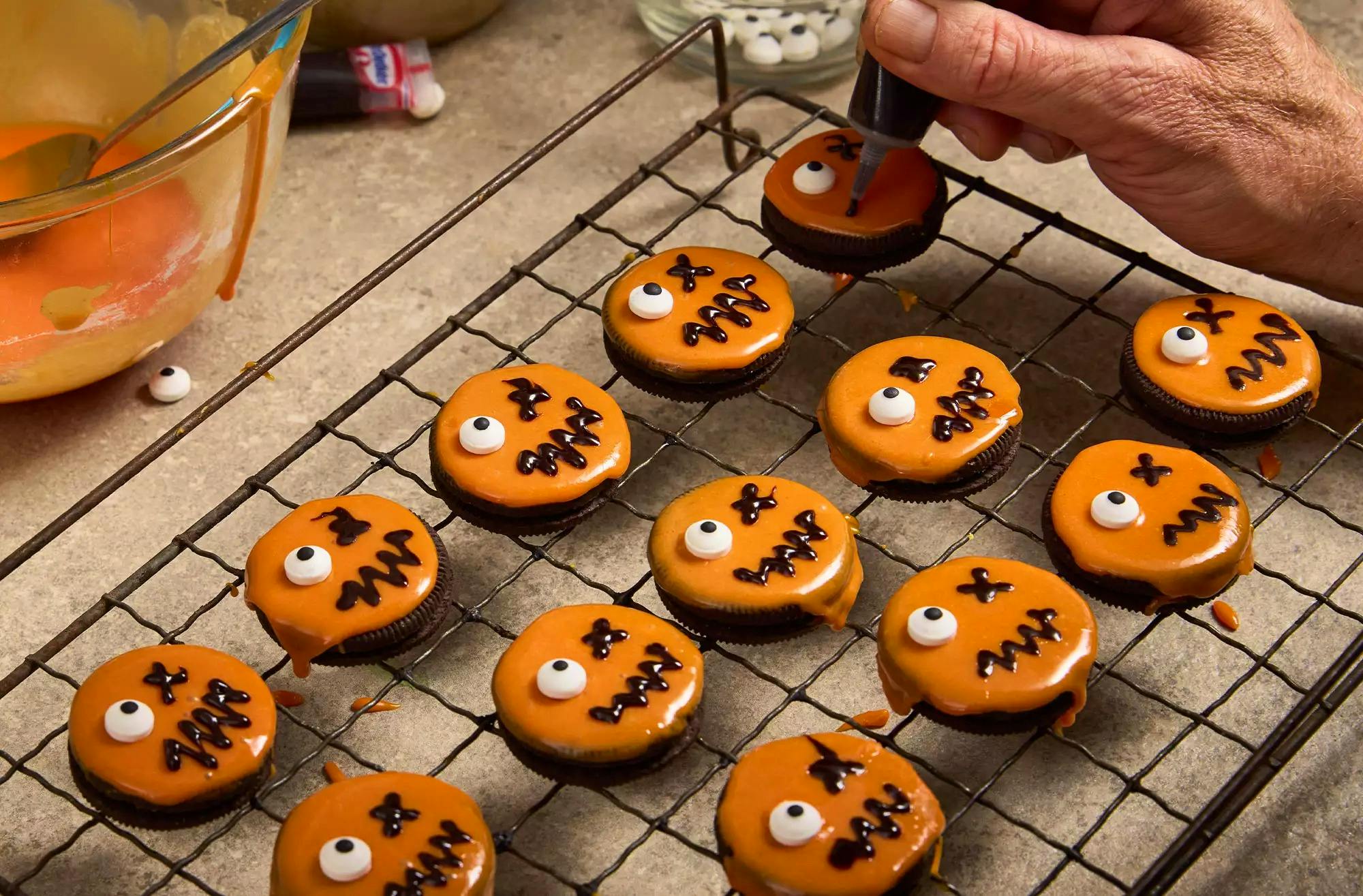 Halloween Recipes Waitrose Chocolate-and-orange-freaky-face Cookies