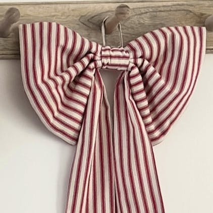 Sugar & Spice Red Ticking Padded Bow, £35