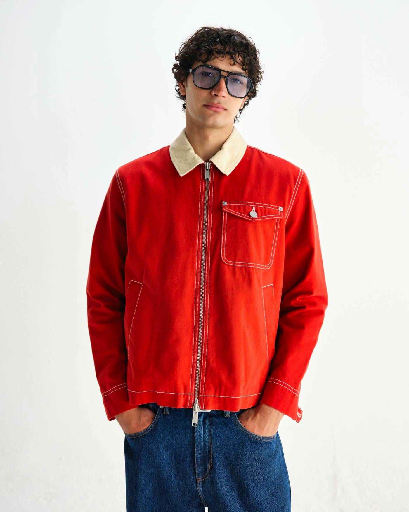 Mason - Red Canvas Work Jacket £195