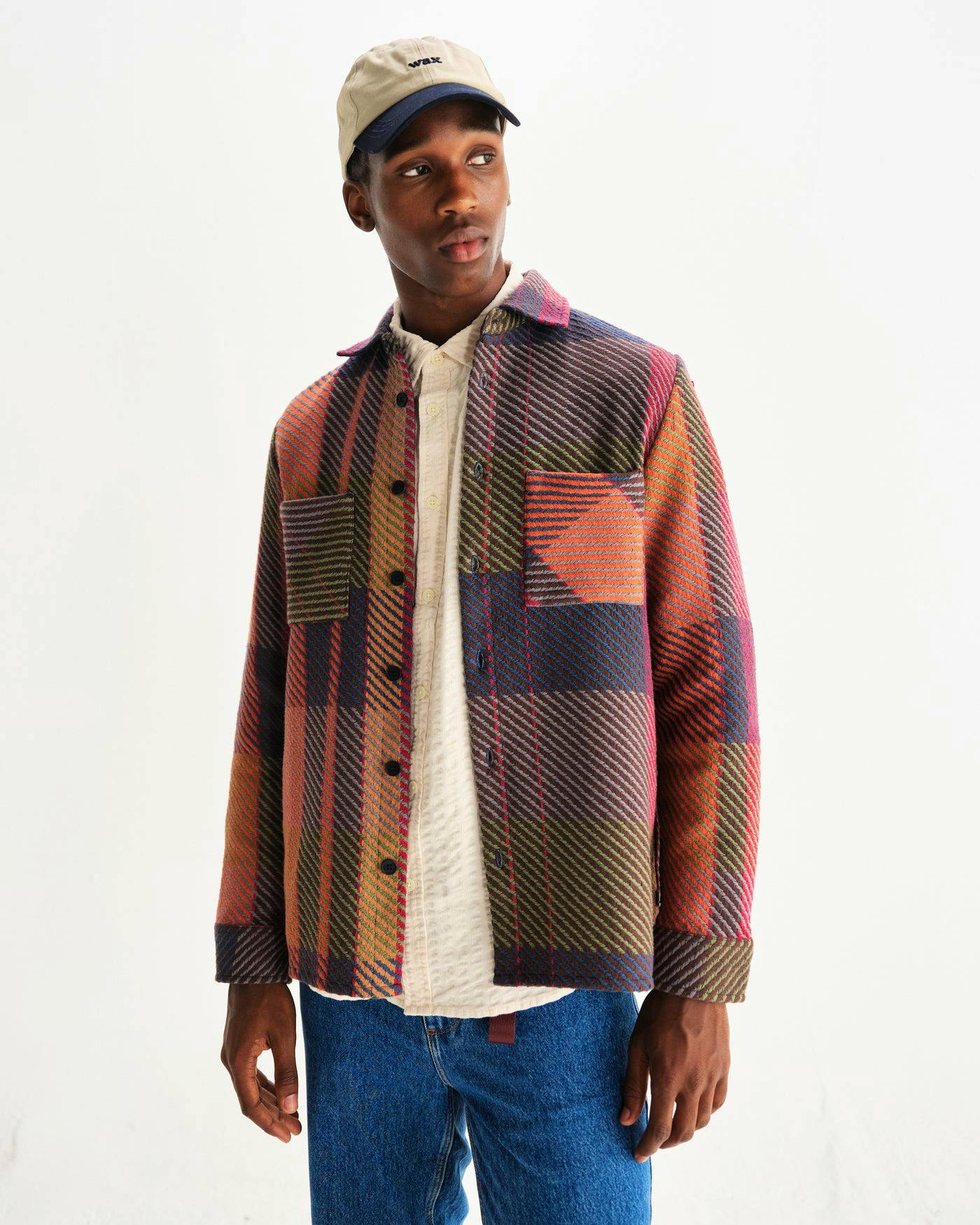 Whiting - Orange And Multicolour Tempo Check Overshirt £155