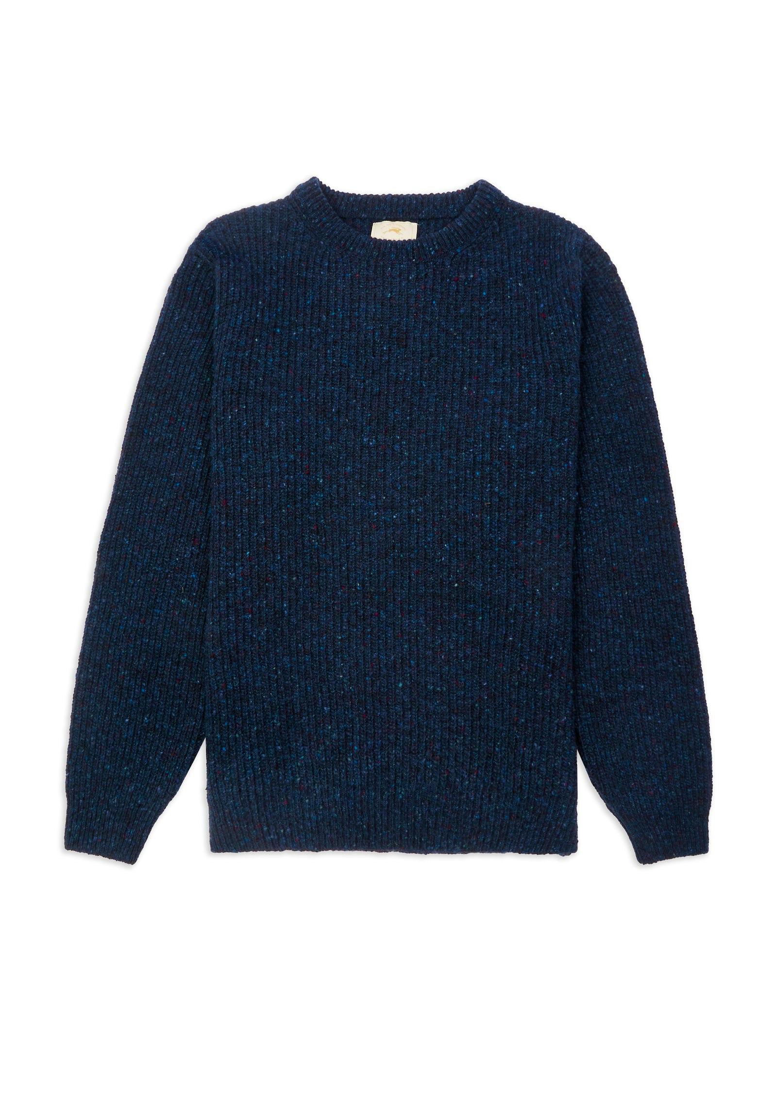 Ribbed Donegal Jumper – Navy £175