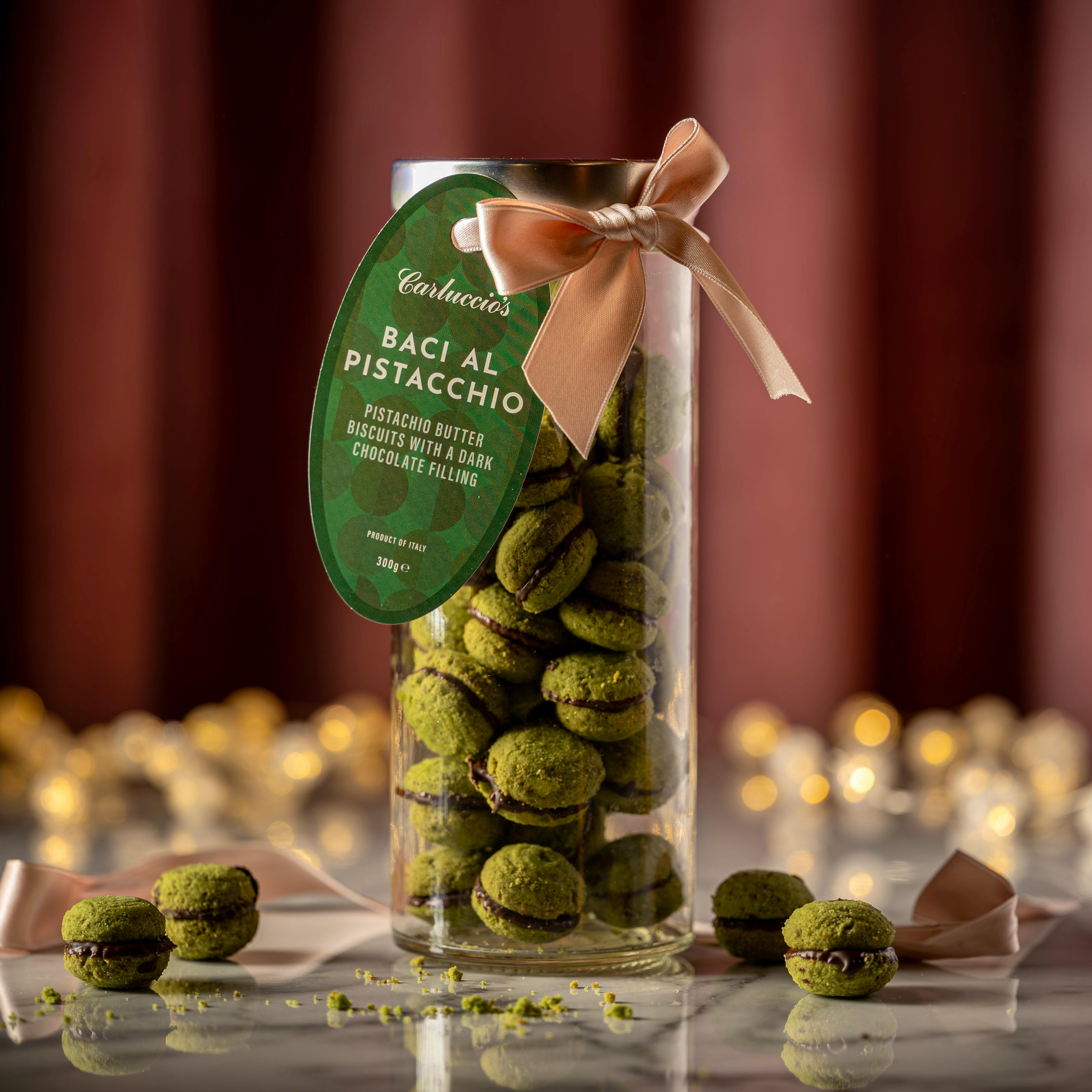 Pistachio & Butter Biscuits With Dark Chocolate Filling