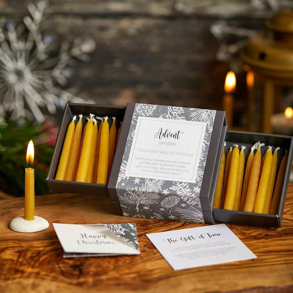 Not On The High Street Advent Candles Pine Design, £29.95