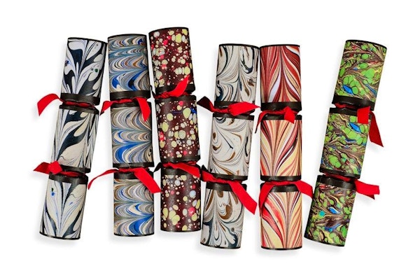 Marble Christmas Crackers Mixed Set Of 6