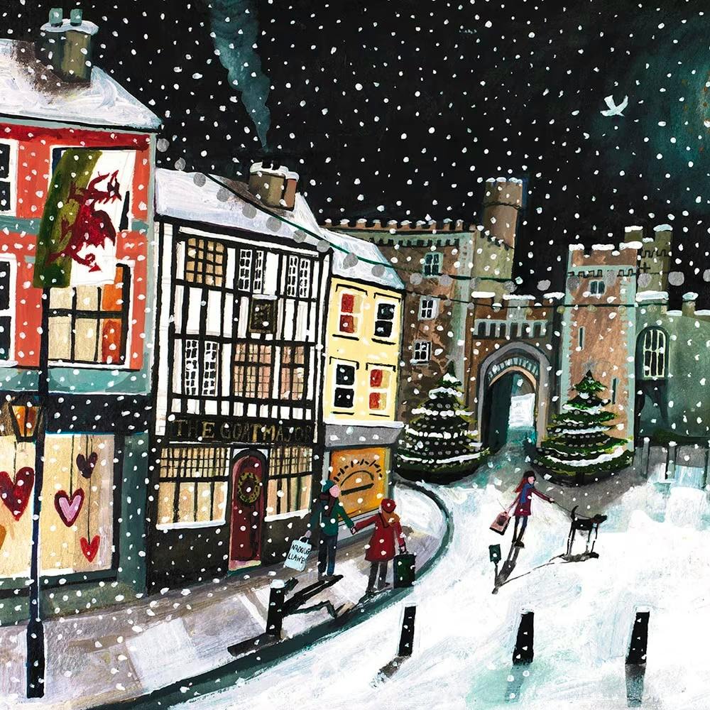 Oxfam Goat Major Cardiff Welsh Christmas Card, 8 Pack, £4