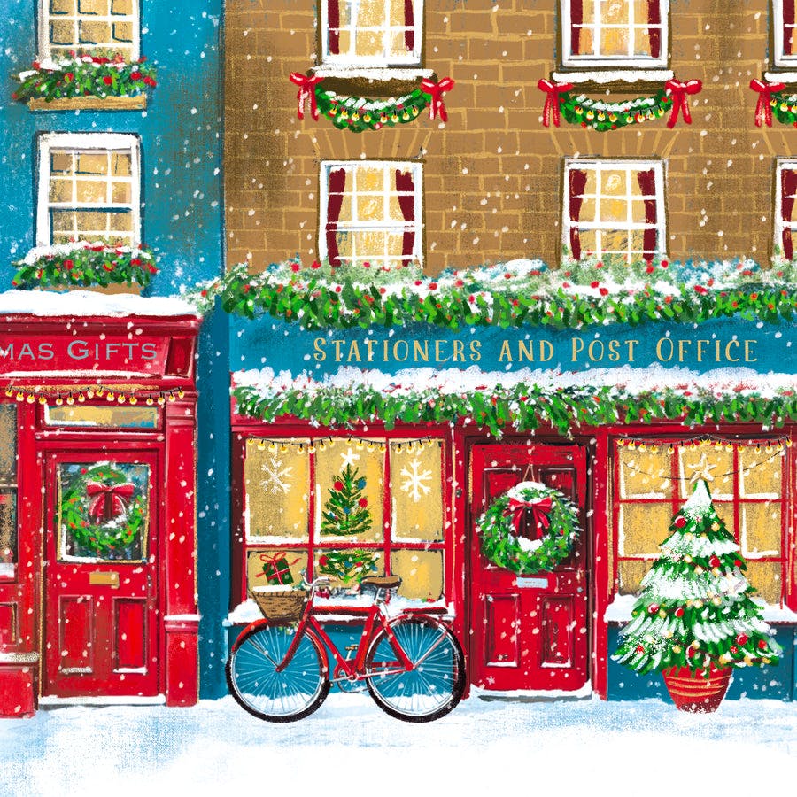NSPCC Snowy Shops Christmas Cards, 10 pack, £4.99