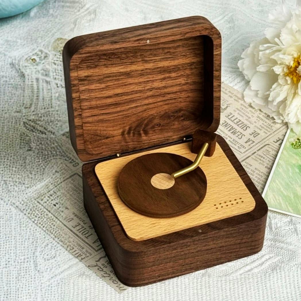 Etsy Personalised Vintage Walnut Wooden Player Music Box, £60