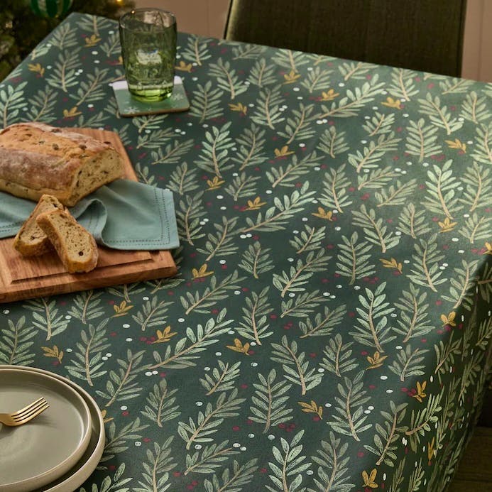 Next Green Mistletoe Tablecloth, £24-32